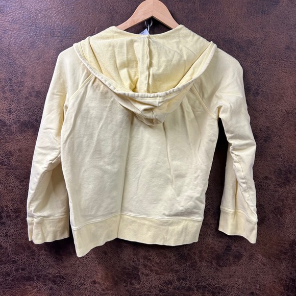 Gap Pale Butter Yellow Hoodie Button Sleeve Full Zip Sweatshirt Women's XL - Picture 2 of 6